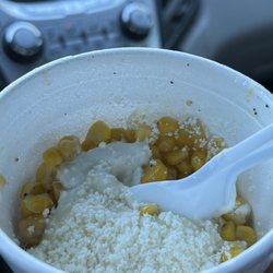 Taco Suave - Med Elote. You can see it's only 2/3rd full. You can see the top has not been disturbed as you see the cheese is always in the top