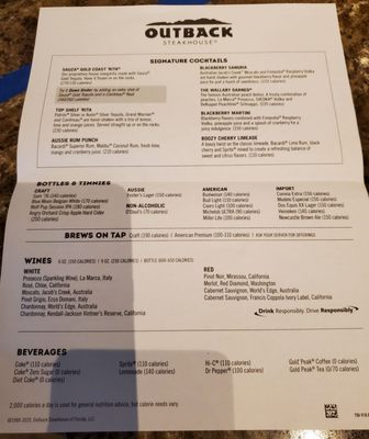 Menu photo 5 Outback Steakhouse Wesley Chapel, FL