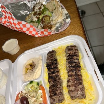 Zuki's Pita - Beef Kabob Plate and Falafel Sandwich. All really yummy. - Mediterranean Near Me - Phoenix, Arizona Zuki's Pita - Beef Kabob Plate and Falafel Sandwich. All really yummy. - Mediterranean Near Me - Phoenix, Arizona