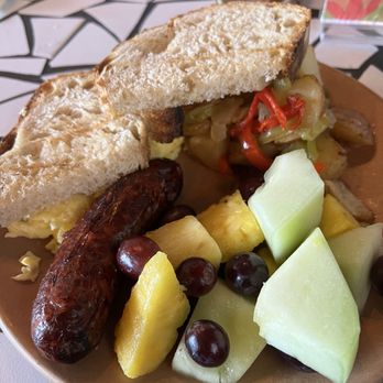 Oeste Bar & Cafe - 2 eggs added chicken sausage - Burgers Near Me - Oakland, California Oeste Bar & Cafe - 2 eggs added chicken sausage - Burgers Near Me - Oakland, California