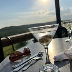 The Bluff Steakhouse - Gin martini and a margarita on the deck at sunset. Food was great too - steak salad - I forgot to snap it.