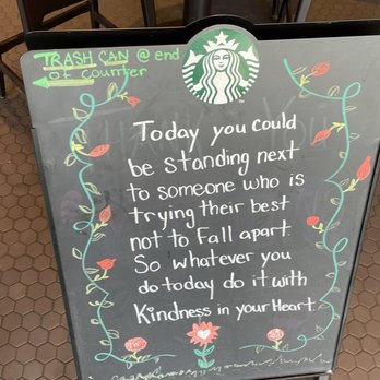 Starbucks - A nice message at the door :) - Coffee & Tea Near Me - Lake George, New York Starbucks - A nice message at the door :) - Coffee & Tea Near Me - Lake George, New York