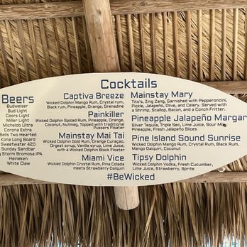 Barnacle's - a sign for cocktails - Seafood Near Me - Captiva, Florida