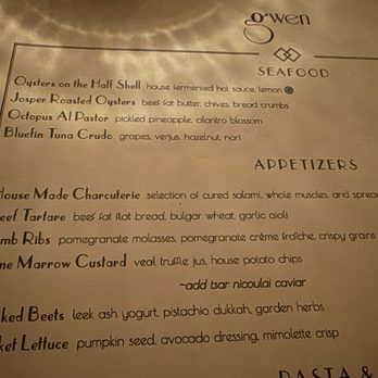 Gwen - Menu 10/24/26 - New American Near Me - Los Angeles, California Gwen - Menu 10/24/26 - New American Near Me - Los Angeles, California