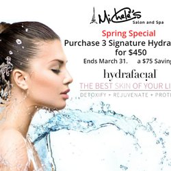 Michele's Salon & Spa - SPRING SPECIAL - 3 Signature Hydrafacials for $450, a $75 savings