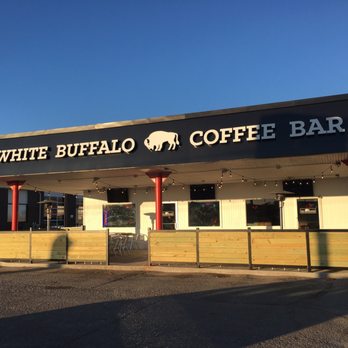 White Buffalo Coffee Bar & Drive Thru - Front entrance with outdoor seating. - Coffee & Tea Near Me - Altus, Oklahoma White Buffalo Coffee Bar & Drive Thru - Front entrance with outdoor seating. - Coffee & Tea Near Me - Altus, Oklahoma