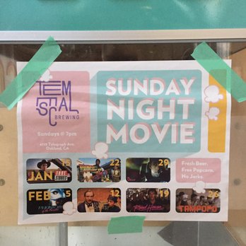 Temescal Brewing - Sunday movie night series. Movies are projected over the bar. - Beer Gardens Near Me - Oakland, California Temescal Brewing - Sunday movie night series. Movies are projected over the bar. - Beer Gardens Near Me - Oakland, California