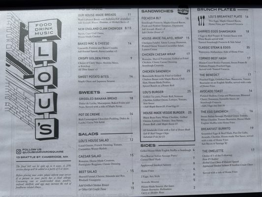 Menu photo 6 Lou's Cambridge, MA Menu photo 6 Lou's Cambridge, MA