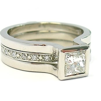Conger's Jewellers - Princess cut Diamond Engagement Ring with Diamond Wedding Band insert - Jewelry Near Me - Ottawa, Ontario Conger's Jewellers - Princess cut Diamond Engagement Ring with Diamond Wedding Band insert - Jewelry Near Me - Ottawa, Ontario