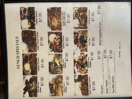 Photo of Thai Island - San Diego, CA, US. Menu - lunch specials - I believe until 3