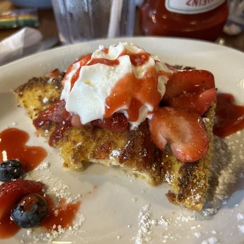 Old West Cafe - Cinnamon crunch French toast with berries and whipped cream. This was delicious!!! - Breakfast & Brunch Near Me - Grapevine, Texas Old West Cafe - Cinnamon crunch French toast with berries and whipped cream. This was delicious!!! - Breakfast & Brunch Near Me - Grapevine, Texas