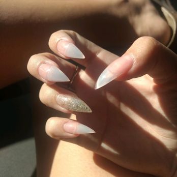 DD Nails - Natural stilettos with touch of shimmer. - Nail Salons Near Me - Phoenix, Arizona