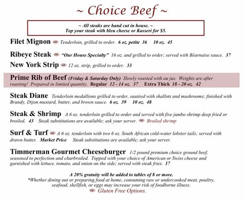 Menu photo 4 Timmerman's Supper Club East Dubuque, IL Menu photo 4 Timmerman's Supper Club East Dubuque, IL