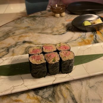Komo - NEGI TORO MAKI Bluefin Toro, Green Onion, Shiso - Japanese Near Me - Kihei, Hawaii Komo - NEGI TORO MAKI Bluefin Toro, Green Onion, Shiso - Japanese Near Me - Kihei, Hawaii