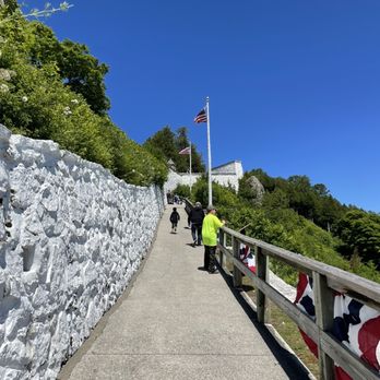 Fort Mackinac - Walkway to the fort - Landmarks & Historical Buildings Near Me - Mackinac Island, Michigan