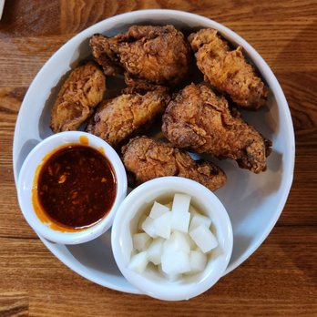 Jane - Chicken Wing   I ordered spicy sauce on side. Really crispy,  the best, my pick!! - Coffee & Tea Near Me - Los Angeles, California