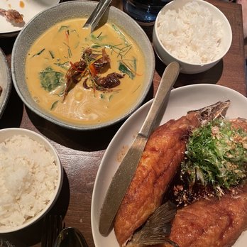 Chalong - Crab Curry (GF) and Pla Tod (GF) - Thai Near Me - New York, New York Chalong - Crab Curry (GF) and Pla Tod (GF) - Thai Near Me - New York, New York