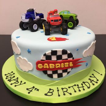 Cakes In Style - 4th Birthday Blaze birthday cake (toys on top) - Bakeries Near Me - Rockville, Maryland