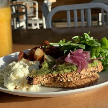 MIAM Cafe - Egg white,home potatoes,Avocado tartine + arugula - Sandwiches Near Me - Miami, Florida