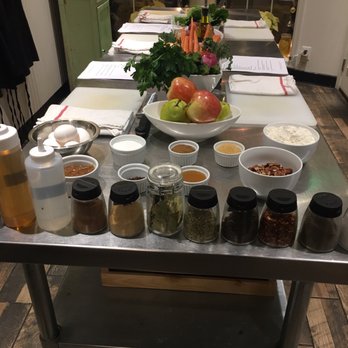 Baltimore Chef Shop - The set up for our chicken dinner - Cooking Schools Near Me - Baltimore, Maryland