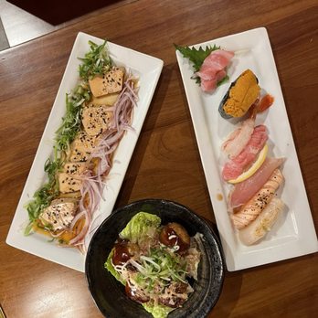 EAT'S SUSHI - Ankimo TAKO YAKI Sushi: Sweet SHRIMP TORO(FATTY TUNA) Pepper salmon  SEARED ALBACORE SEARED JUMBO SCALLOP SEA URCHIN - Sushi Bars Near Me - Costa Mesa, California