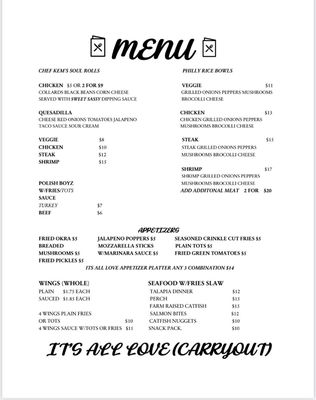 Menu photo 2 Its All Love East Cleveland, OH