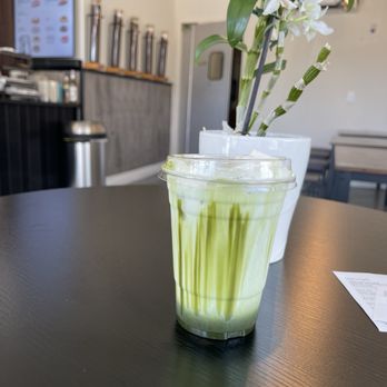 Yolo’s Cafe - Iced matcha latte with a vanilla cold foam - Bubble Tea Near Me - Bellflower, California Yolo’s Cafe - Iced matcha latte with a vanilla cold foam - Bubble Tea Near Me - Bellflower, California