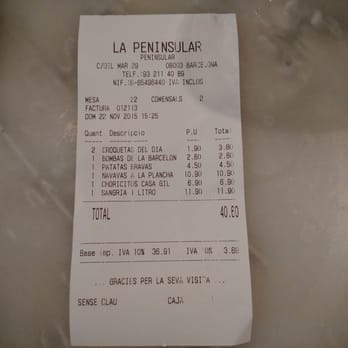 Bodega La Peninsular - Tapas Bars Near Me - Barcelona, B Bodega La Peninsular - Tapas Bars Near Me - Barcelona, B