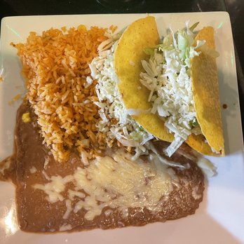 El Loro Mexican Restaurant - Two Tacos with Mexican Rice and Refried Beans. - Mexican Near Me - Chesapeake, Virginia