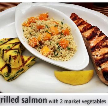 Westville Dumbo - Grilled salmon with kale polenta and squash/couscous - Comfort Food Near Me - Brooklyn, New York Westville Dumbo - Grilled salmon with kale polenta and squash/couscous - Comfort Food Near Me - Brooklyn, New York