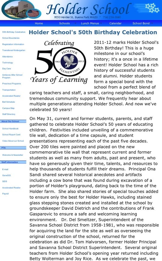 HOLDER ELEMENTARY SCHOOL Updated October 2024 9550 Holder St