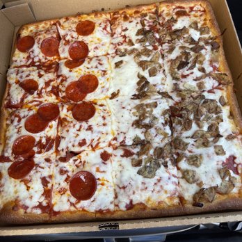 Danny's Pizza Express - Sicilian Half pepperoni and half eggplant - Pizza Near Me - Boynton Beach, Florida