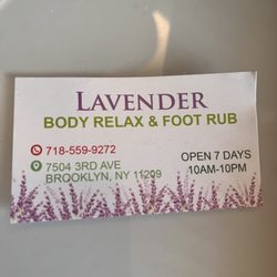 Lavender Body Relax - Business card