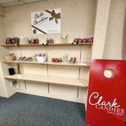 Clark Candies - Shelves of clearance chocolates