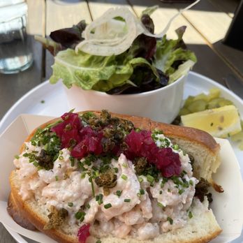 Open Face Food Shop - The "Oregon Bay Shrimp Roll". This should be a "must try". Oh and the pickled celery (next to the lemon wedge) are not to be missed. - Sandwiches Near Me - Los Angeles, California
