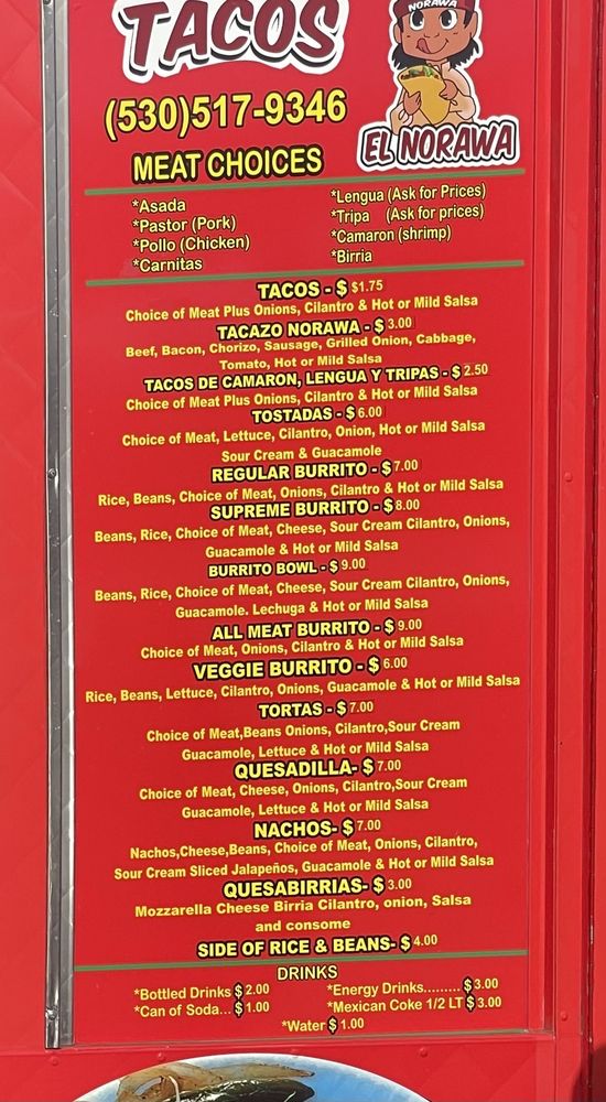 TACOS EL NORAWA Willows, California Tacos Restaurant Reviews