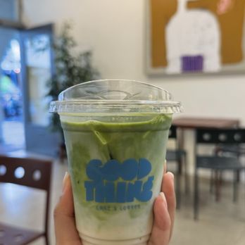 Goodthing Coffee - Iced matcha latte with oat milk - Coffee & Tea Near Me - Palo Alto, California Goodthing Coffee - Iced matcha latte with oat milk - Coffee & Tea Near Me - Palo Alto, California