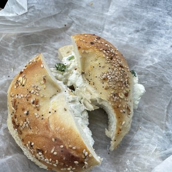 Baldwin Bagels - Everything bagel with chive cream cheese. - Bagels Near Me - Parsippany, New Jersey