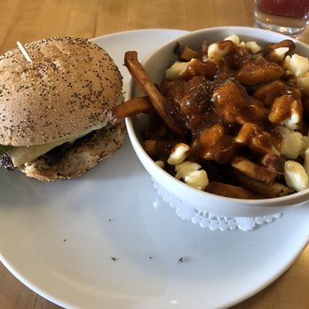 Chez Victor - Boar burger with BBQ poutine. - Burgers Near Me - Quebec City, Quebec Chez Victor - Boar burger with BBQ poutine. - Burgers Near Me - Quebec City, Quebec
