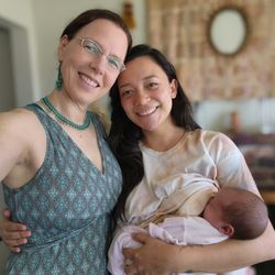 Ask A Midwife - At our three week postpartum visit. Feeling so held and good! Thank you Chava for your beautiful presence, our family loves you!