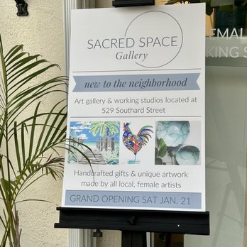 Sacred Space Gallery - Grand opening sign - Art Galleries Near Me - Key West, Florida