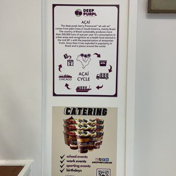 Deep Purpl - Info signage - Juice Bars & Smoothies Near Me - Evanston, Illinois