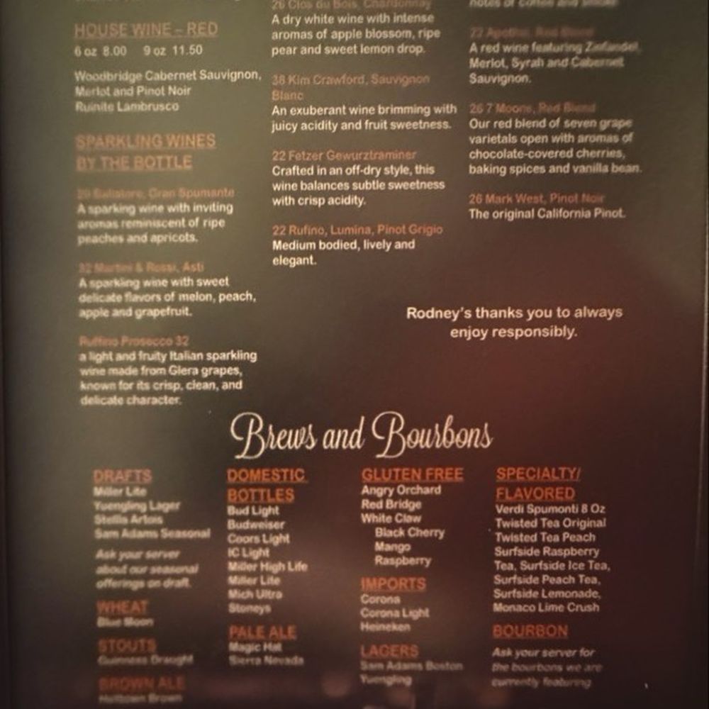 Drink menu.
