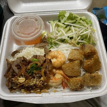 Ha's Kitchen - Pork/shrimo/eggroll vermicelli. So delicious! Ordered two nights in a row. - Vietnamese Near Me - Houston, Texas