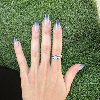 Infinity Nails and Spa - Black ombré powder nails - Nail Salons Near Me - San Diego, California