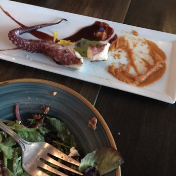 Bar Purlieu - Octopus with sauces from fresh, locally sourced veggies. Perfectly dressed and topped salad. - French Near Me - Eugene, Oregon Bar Purlieu - Octopus with sauces from fresh, locally sourced veggies. Perfectly dressed and topped salad. - French Near Me - Eugene, Oregon