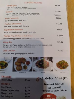 Menu photo 1 MoMo Mantra Oshawa, ON