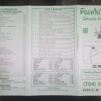 Panda's Den - The menu as of 9/14/17. - Chinese Near Me - Charlotte, North Carolina Panda's Den - The menu as of 9/14/17. - Chinese Near Me - Charlotte, North Carolina