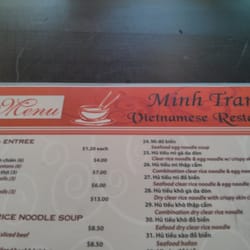 Minh Trang - Part of the menu.