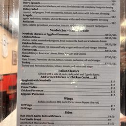 Menu: salads, sandwiches, Italian, Classics, wings, and sides Menu: salads, sandwiches, Italian, Classics, wings, and sides